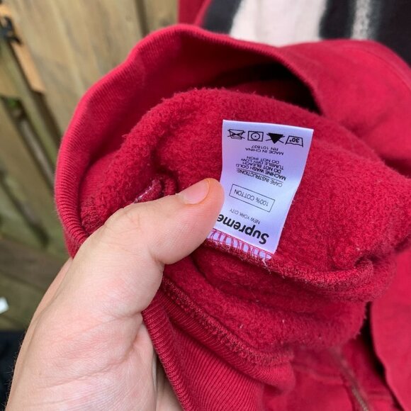 Supreme Bone Zip Up Sweatshirt Cardinal Red XL - Picture 12 of 13